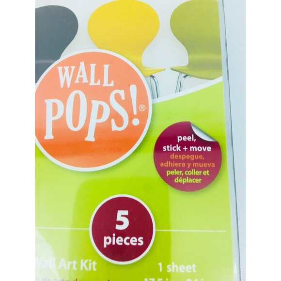 Mustache Wall Decals Peel & Stick Wall Art Kit By Wall Pops! 5-Piece Set 17"x24. - Picture 6 of 7